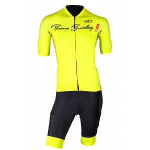 Limitált mintás kerékpáros pro mez és nadrág szett (sárga, fekete)